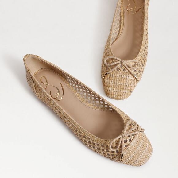 Sam Edelman Shoes - Sam Edelman Ballet Flats Women's 7.5 Woven Raffia Bow Beach Boho